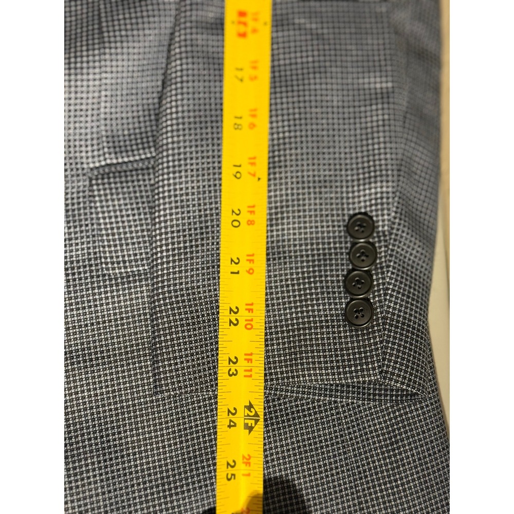 Hugo Boss Scorsese US Mens 40R Blazer Wool Silk Saks Fifth Avenue Blue Grey - Picture 6 of 15